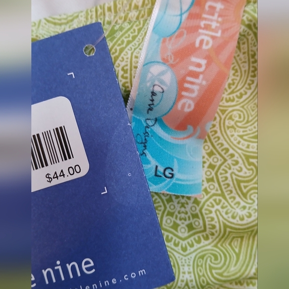 Title Nine Green Paisley Print Bikini Bottom Women's Size Large - Picture 2 of 2